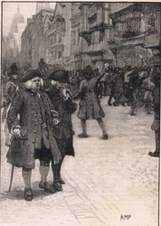 Dr Johnson regardant la scène des 